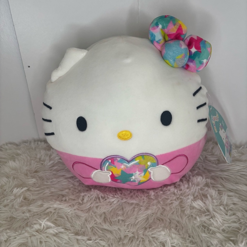 Squishmallows Hello Kitty 10” with Rainbow Heart Plush